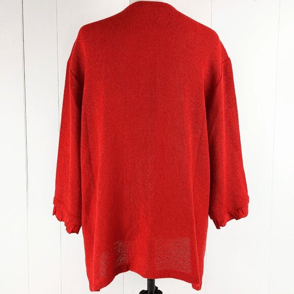 MASAI Cardigan Jacket Red Juna A Shape Satin Ruffle Detail XL NWT - Picture 13 of 13